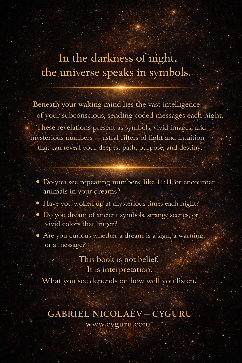 The dream Oracle of CyGuru