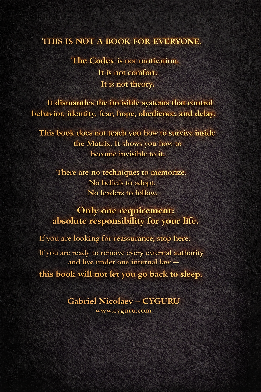 THE CODEX — MATRIX EXIT